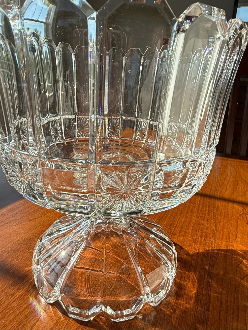Vintage Shannon Crystal by Godinger Pedestal Bowl - 24% Lead Crystal